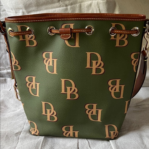 Dooney & Bourke Olive Green and Tan Shoulder Bag - Picture 3 of 9